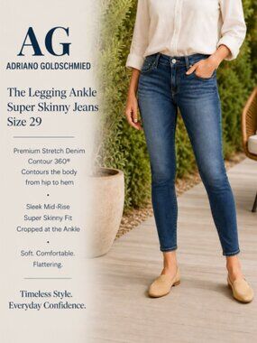 AG ADRIANO GOLDSCHMIED Size 29R Legging Ankle Jeans